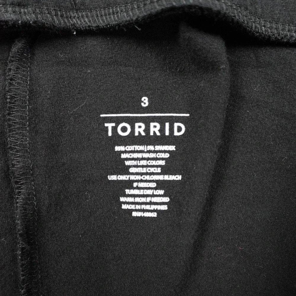 Torrid Leggings Women 3X Black Cropped Stretch Pockets Pull‎ On Comfort